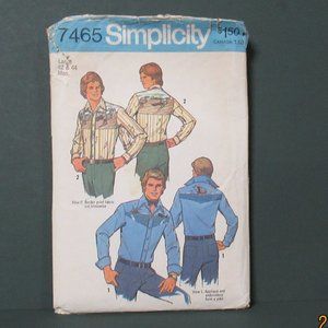 1976 Men's YOKED SHIRTS Pattern w/Transfers 42-44